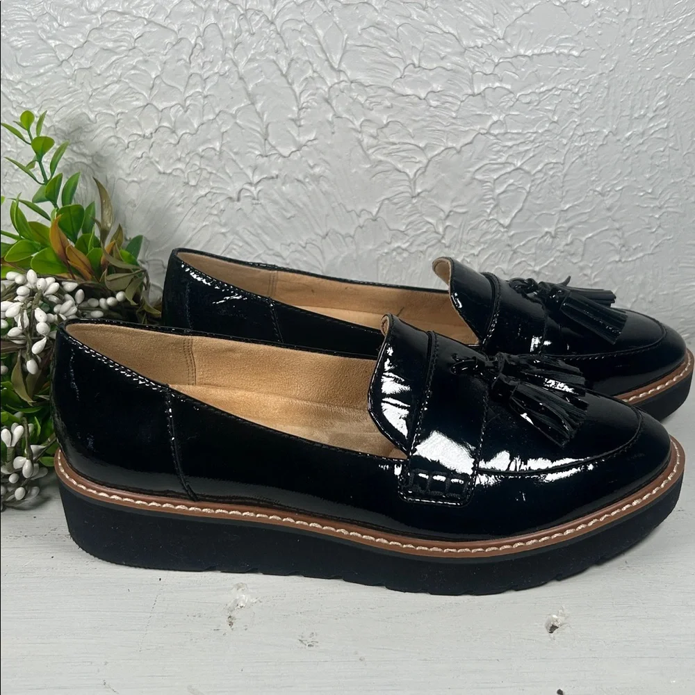 NWOT Naturalizer Ellie Blk Patent Leather Loafers with Tassels Size 7 NWOT Shoe - Picture 4 of 12